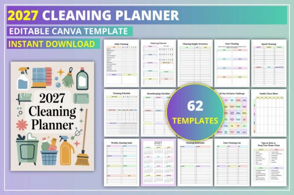 Download Editable 2027 Cleaning Planner - Editable Collection