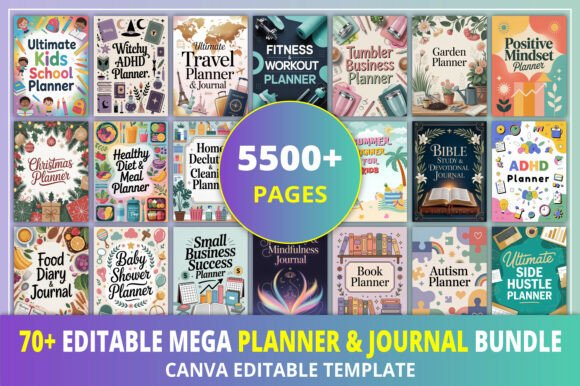 Download 70+ Editable Planner &amp; Journal Bundle - Editable Collection