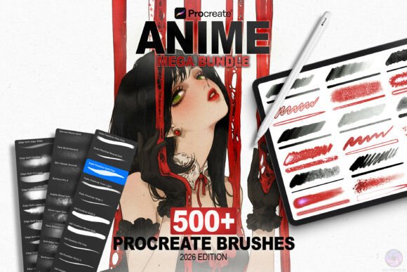 Download 500 Anime Procreate Brushes Mega Bundle - Mega Collection