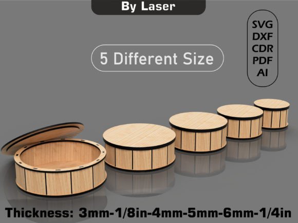 Download Round Gift Boxes Files, Laser Cut SVG - Premium Resources