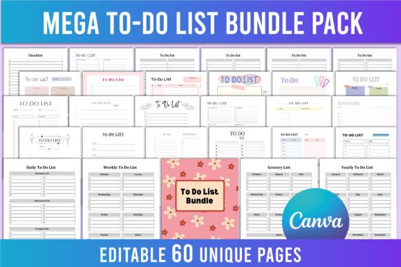 Download Editable Mega to Do List Bundle Pack KDP - Mega Collection