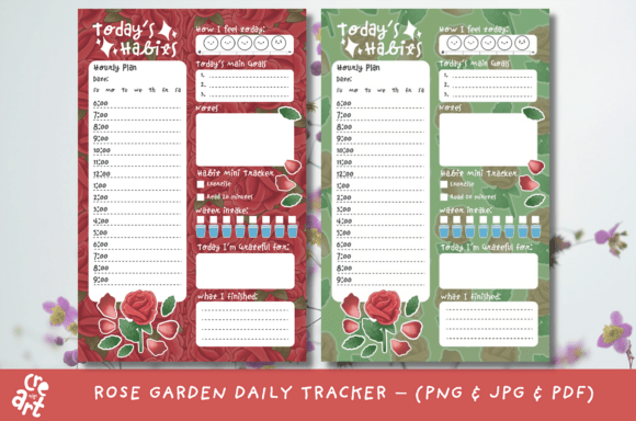 Download Rose Garden Daily Habit Tracker - Habit tracker Collection