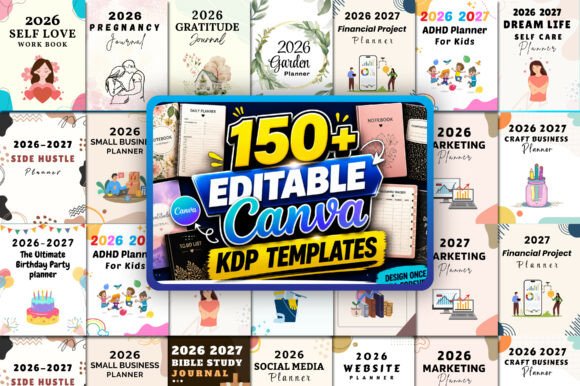 Download 150+ Canva Editable KDP Planner Bundle - Editable Collection