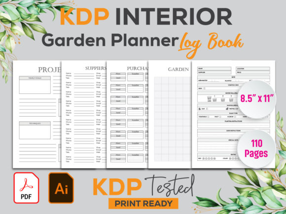 Download Garden Planner Log Book Kdp Interior - Log book Collection