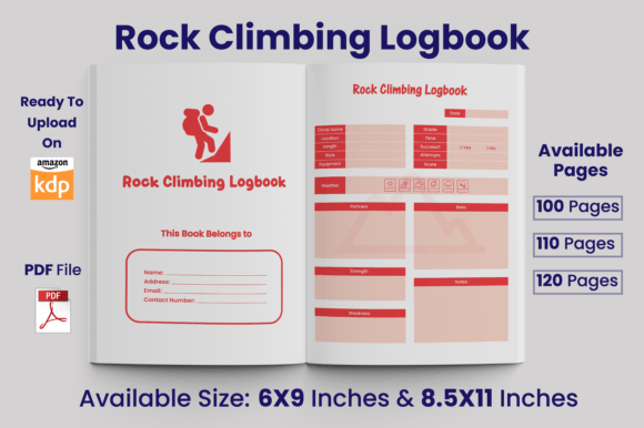 Download Rock Climbing Logbook KDP Interior - Premium Resources