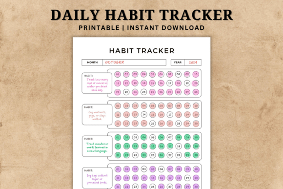 Download Daily Habit Tracker Template - Habit tracker Collection
