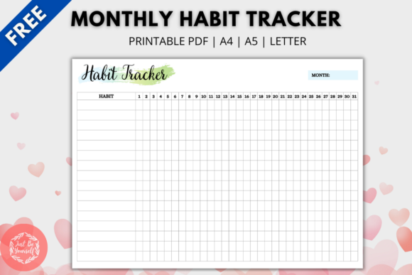 Download FREE Monthly Habit Tracker Printable - Habit tracker Collection