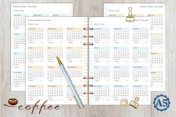 Download Coffee Planner - Yearly Habit Tracker - Habit tracker Collection