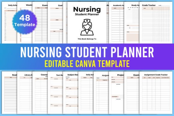 Download Editable Nursing Student Planner Canva - Editable Collection
