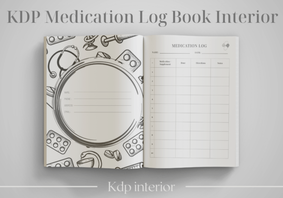 Download KDP Medication Log Book Interior - Log book Collection