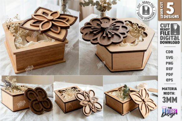 Download Flower Gift Boxes Laser Cut Bundle | CNC - Gift Collection