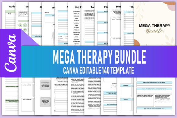 Download Editable Mega Therapy Bundle Canva - Mega Collection