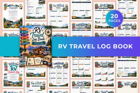 Download RV Travel Log Book KDP - Log book Collection