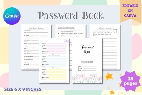 Download Password Log Book - Canva Template - Log book Collection