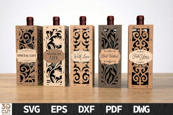 Download Elegant Wine Gift Box Set Laser Cut - Gift Collection